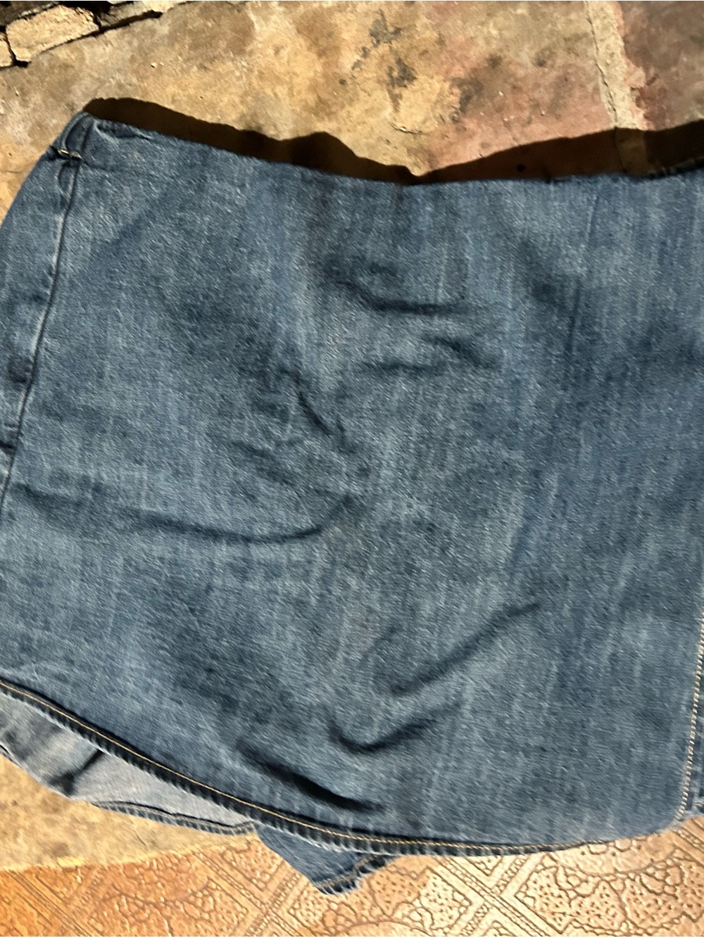 Old Navy Blue Denim Mini shorts with skirt flap in front